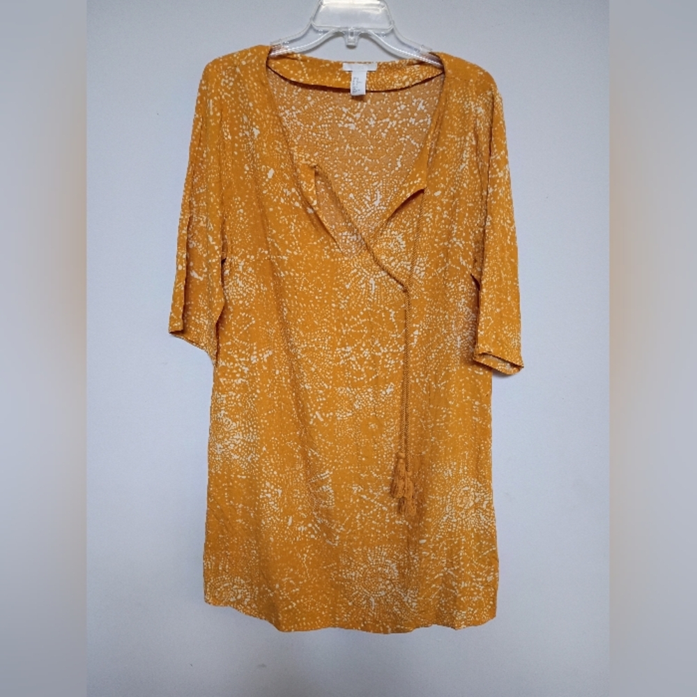 H&M Chic Mustard Patterned Dress Size 12